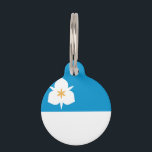 Flag of Salt Lake City, Utah Pet ID Tag<br><div class="desc">Pet ID Tag with a design with the flag of Salt Lake City,  Utah. A blue and white flag with a white lily in the top left corner,  “Utahn flag”</div>