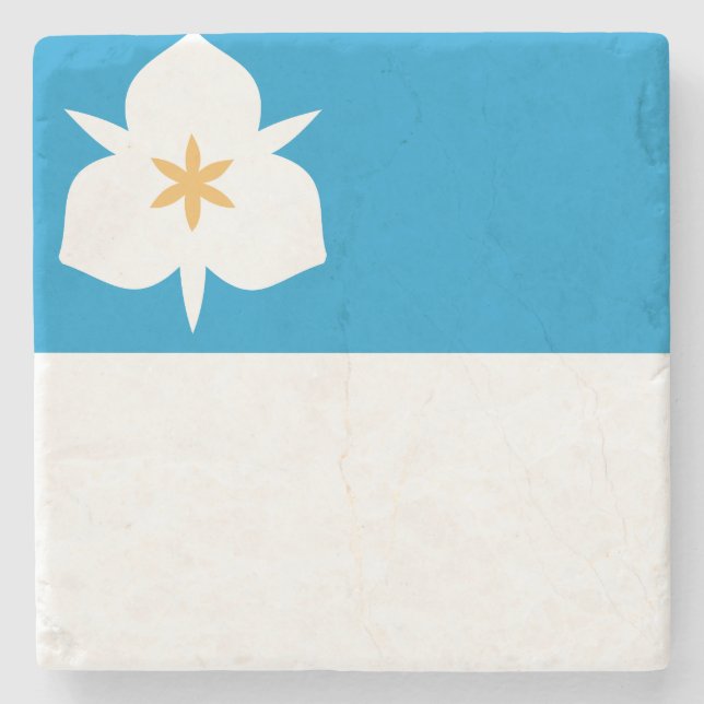 Flag of Salt Lake City, Utah Stone Coaster (Front)