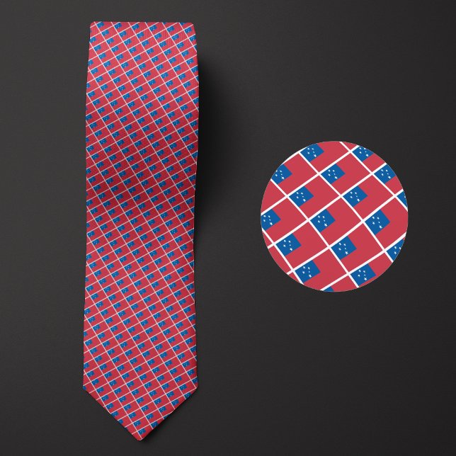 Flag of Samoa Pattern Neck Tie (Creator Uploaded)