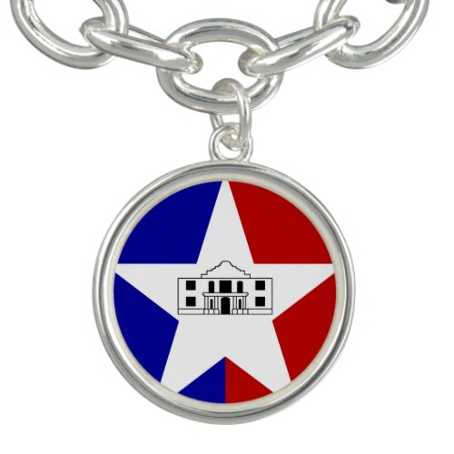 Flag of San Antonio Texas Charm Bracelet