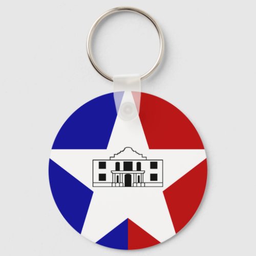 Flag of San Antonio Texas Keychain