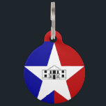 Flag of San Antonio, Texas Pet ID Tag<br><div class="desc">Pet Tag with the flag of San Antonio,  Texas. A blue and red flag with white star and an illustration of Alamo in the middle</div>