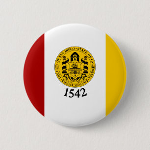 Flag of San Diego, California Button
