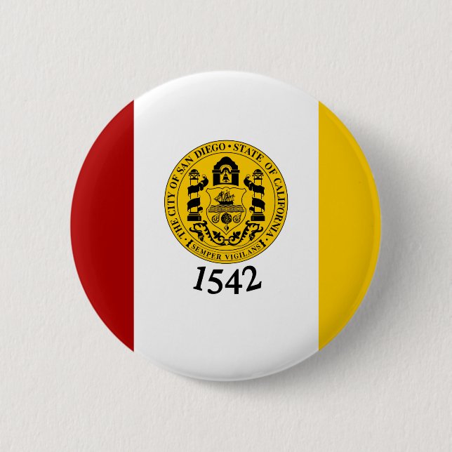 Flag of San Diego, California Button (Front)