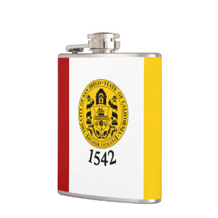 Flag of San Diego, California Flask