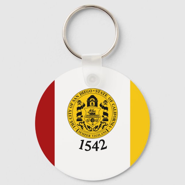 Flag of San Diego, California Keychain (Front)