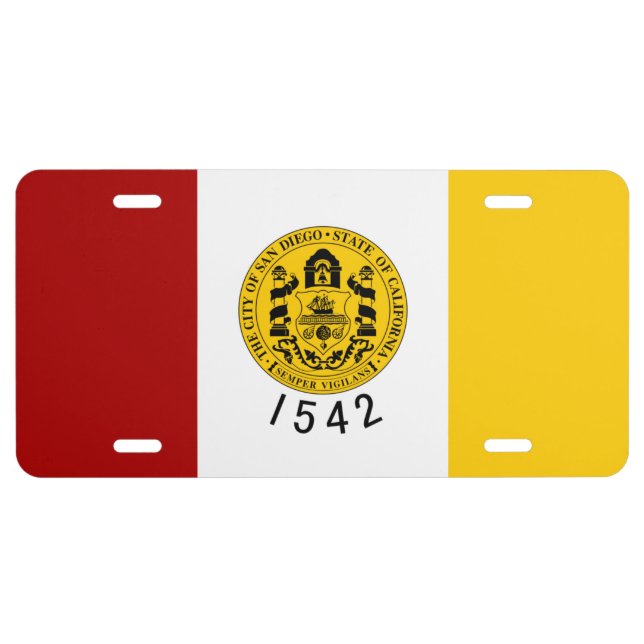 Flag of San Diego, California License Plate (Front)