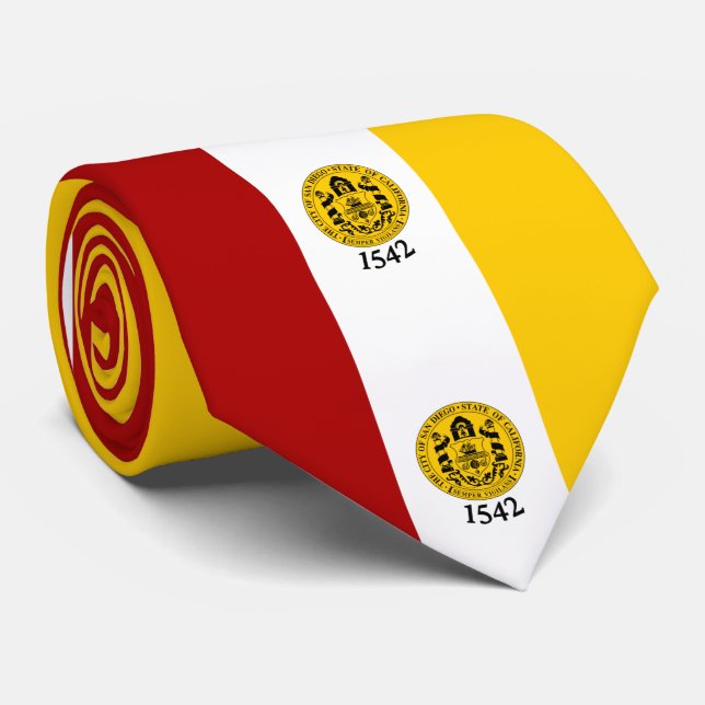 Flag of San Diego, California Neck Tie (Rolled)