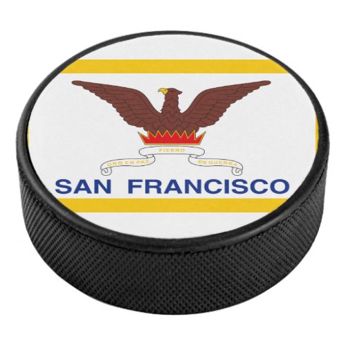 Flag of San Francisco California Hockey Puck