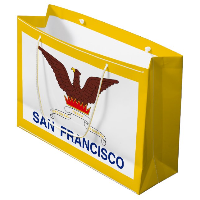Flag of San Francisco, California Large Gift Bag (Front Angled)