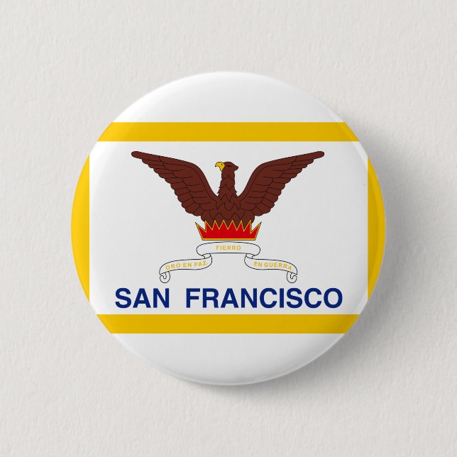 Flag of San Francisco, California Pinback Button (Front)