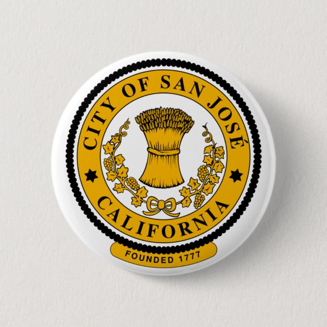 Flag of San Jose, California Button (Front)