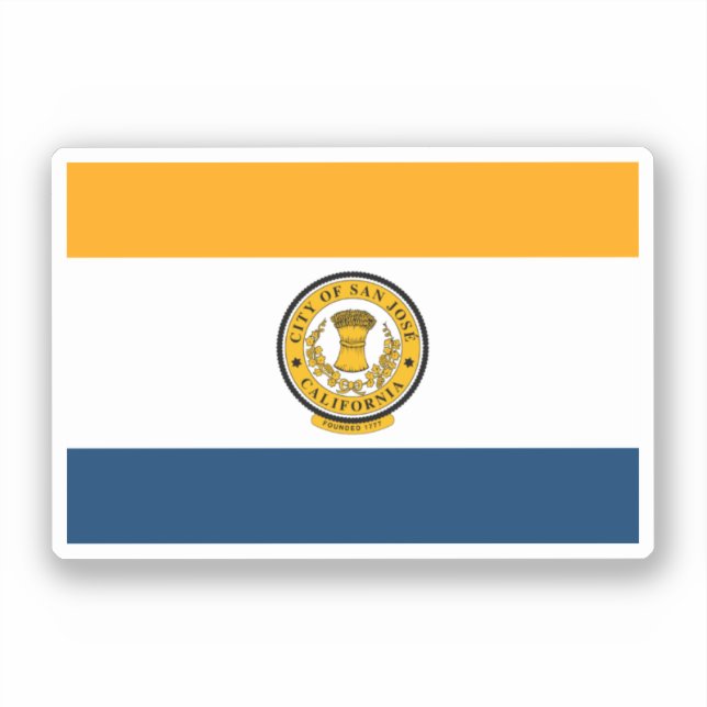Flag of San Jose, California Sticker (Front)