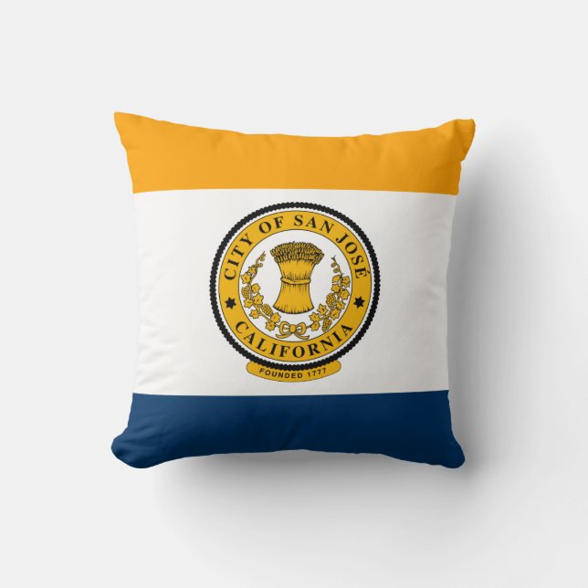 Flag of San Jose, California  Throw Pillow (Front)