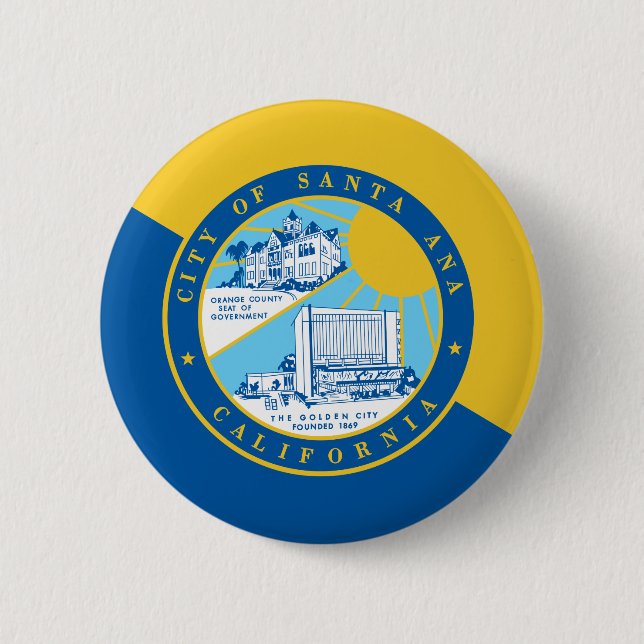 Flag of Santa Ana, California Button (Front)