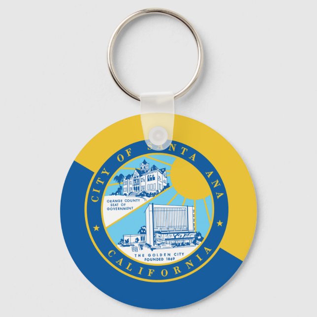 Flag of Santa Ana, California Keychain (Front)