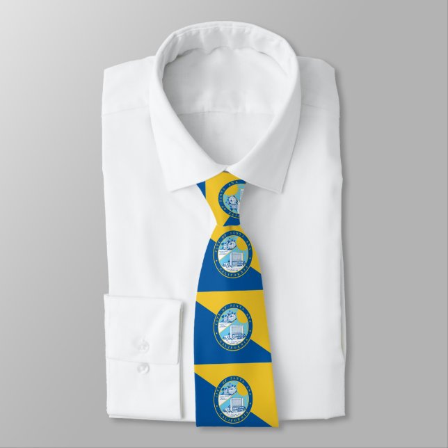 Flag of Santa Ana, California Neck Tie (Tied)