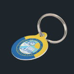 Flag of Santa Ana, California Pet ID Tag<br><div class="desc">Pet ID Tag with the flag of Santa Ana,  California. A yellow and blue flag with the seal of the city in the center</div>
