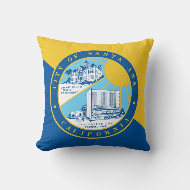 Flag of Santa Ana, California Throw Pillow (Front)