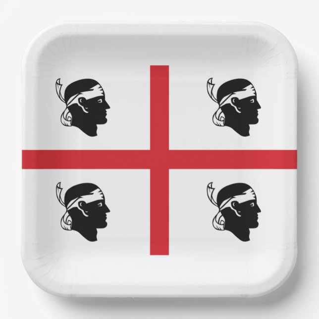 Flag of Sardegna (Italy)  Paper Plates (Front)