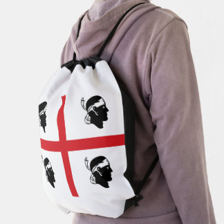 Flag of Sardinia (Italy) Drawstring Bag