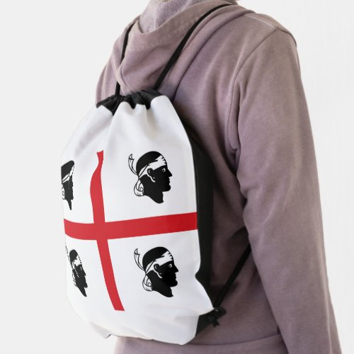 Flag of Sardinia Italy Drawstring Bag