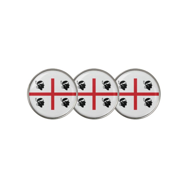 Flag of Sardinia (Italy) Golf Ball Marker (3 Up)