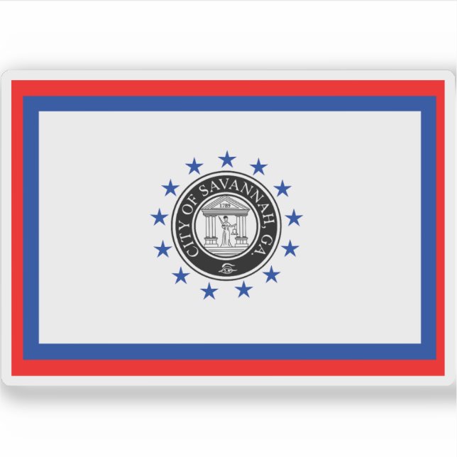Flag of Savannah, Georgia, USA Sticker (Front)