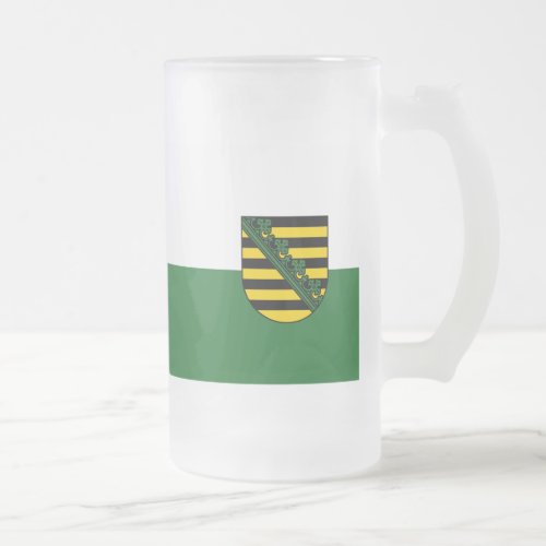 Flag of Saxony Frosted Glass Beer Mug