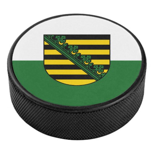 Flag of Saxony Hockey Puck