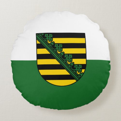 Flag of Saxony Round Pillow