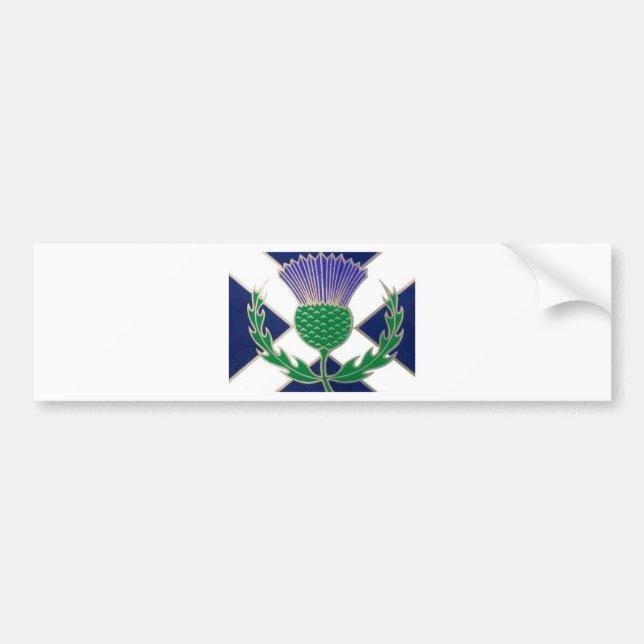 Flag of Scotland and Thistle Bumper Sticker (Front)