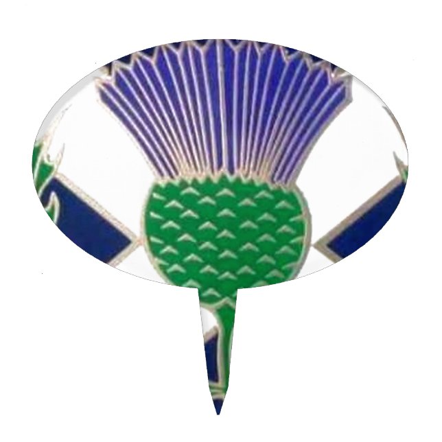 Flag of Scotland and Thistle Cake Topper (Front)