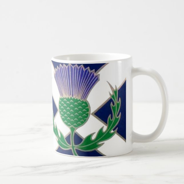 Flag of Scotland and Thistle Coffee Mug (Right)
