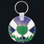 Flag of Scotland and Thistle Keychain<br><div class="desc">Flag of Scotland and Thistle</div>