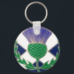 Flag of Scotland and Thistle Keychain<br><div class="desc">Flag of Scotland and Thistle</div>