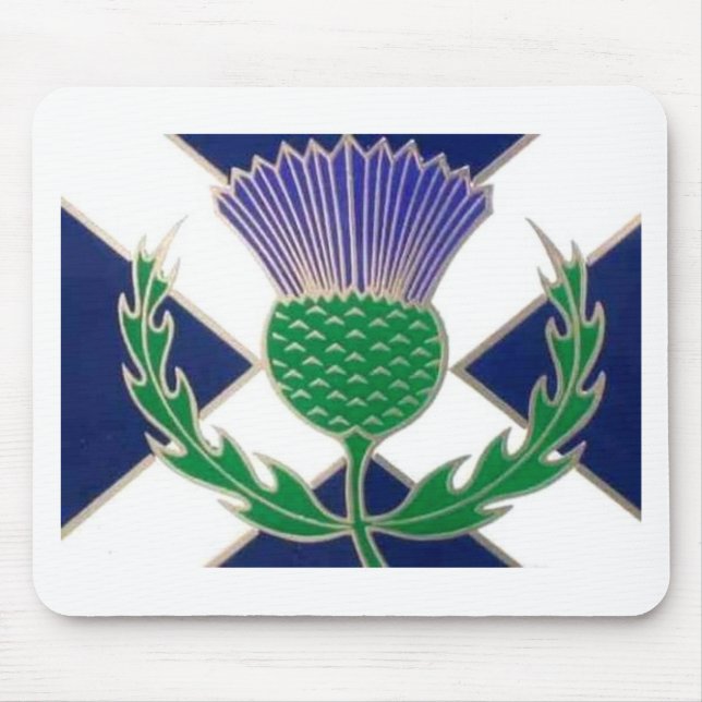 Flag of Scotland and Thistle Mouse Pad (Front)