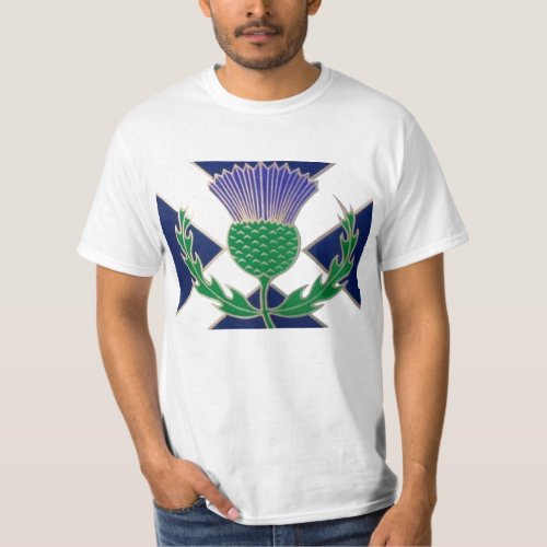 Flag of Scotland and Thistle T_Shirt