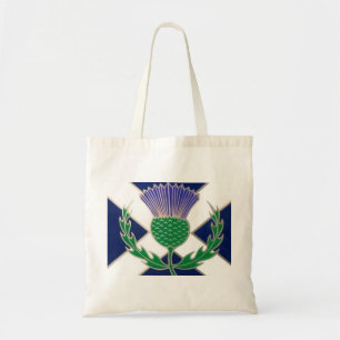 Flag of Scotland and Thistle Tote Bag