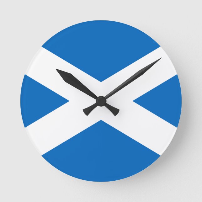Flag of Scotland - Bratach na h-Alba Round Clock (Front)