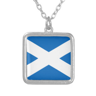 Flag of Scotland - Bratach na h-Alba Silver Plated Necklace