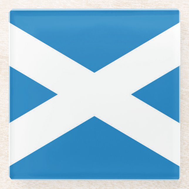 Flag Of Scotland Glass Coaster (Front)