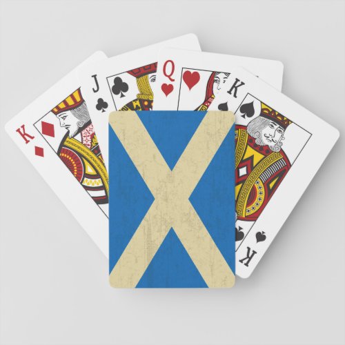 Flag of Scotland Grungy Poker Cards