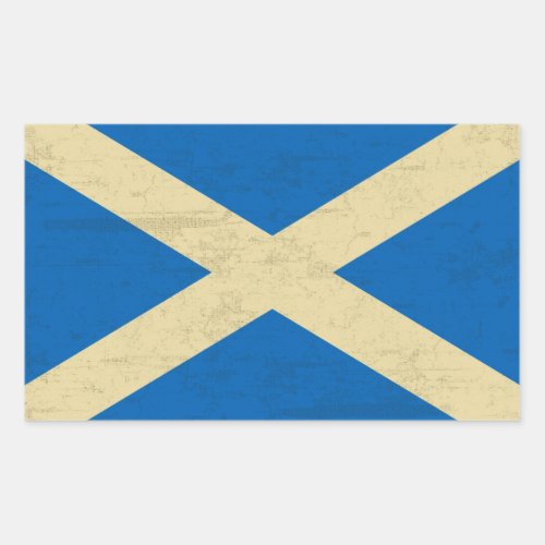 Flag of Scotland Grungy Rectangular Sticker