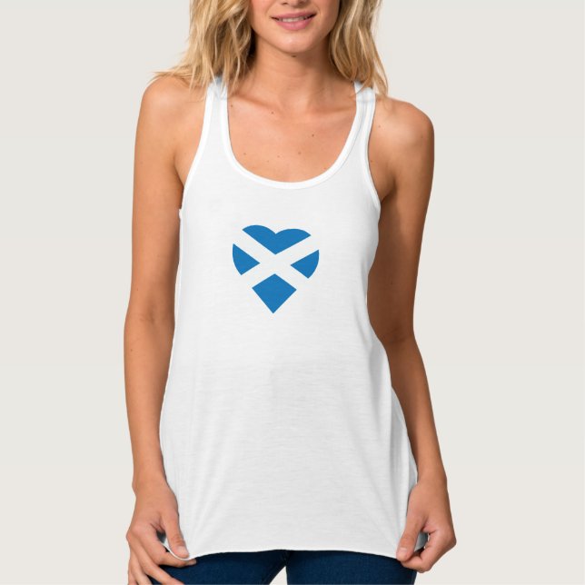 Flag of Scotland heart shape Tank Top (Front)