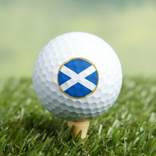 Flag of Scotland in Golden Circle Golf Balls (Insitu Tee)