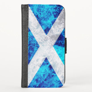 Flag of Scotland - Ocean Waves iPhone X Wallet Case
