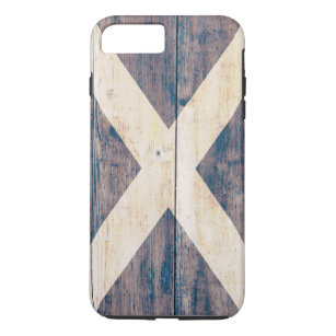 Flag of Scotland on Wood iPhone 8 Plus/7 Plus Case