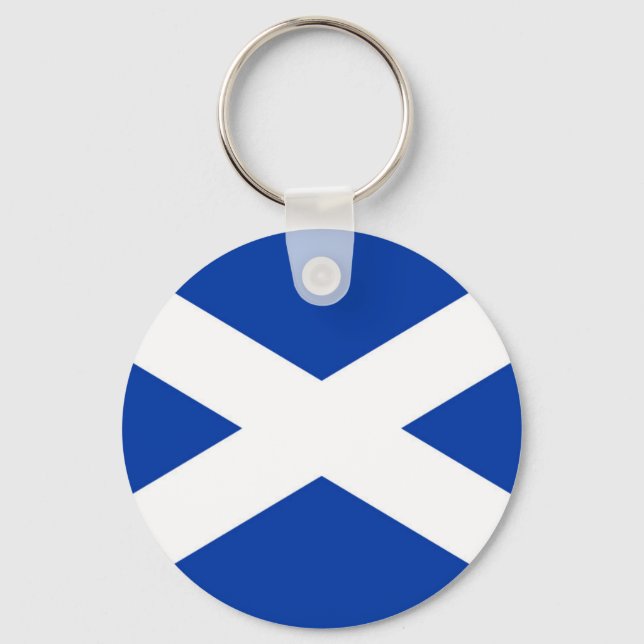Flag of Scotland Saltire - High Quality Image Keychain (Front)
