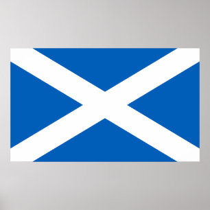 Flag of Scotland, the Saltire flag, Andrew's Cross Poster
